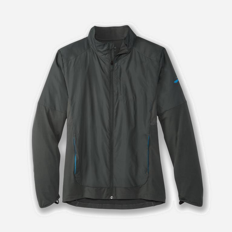 Brooks Fusion Hybrid Mens Running Jackets - Dark Oyster/grey - Philippines (786435RCQ)